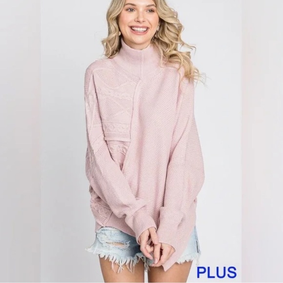 Elegant Blush Turtleneck Sweater - Picture 1 of 4